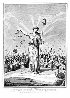 Acclaim: Allegory of Liberty. Anonymous Engraving