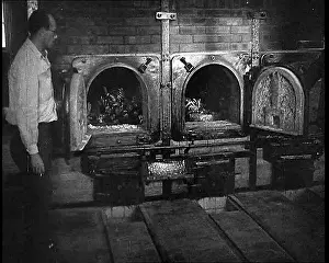 Belsen: Allied Dignitaries Examining the Incinerators