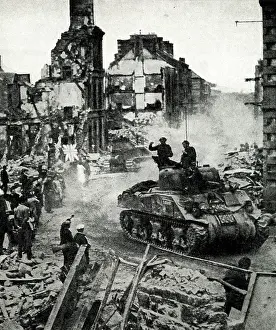 Flers: Allied forces progress across Normandy, France, WW2