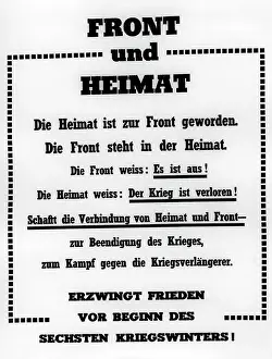 Appeal: Allied leaflet calls for an end to the war