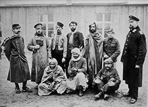 Baggy: Allied POWs in a variety of uniforms at a prison