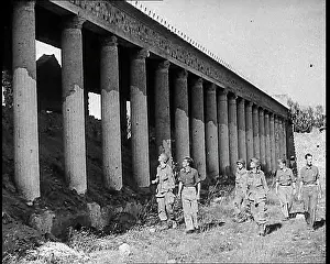 Exploring: Allied Soldiers Exploring the Ruins of Pompeii