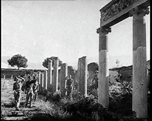 Exploring: Allied Soldiers Exploring the Ruins of Pompeii