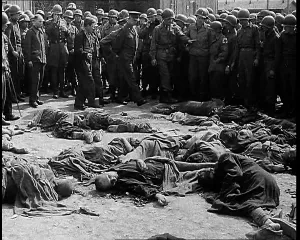 Belsen: Allied Soldiers Standing in a Ring Around A