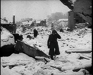 Trudging: Allied Soldiers Trudging Through the Snow In