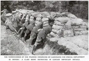 Marksman: Allied soldiers undergoing training as snipers 1916