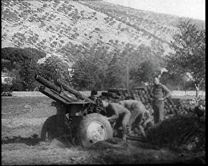 Bombarding: Allied Troops Bombarding Monte Cassino With Artillery