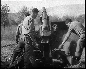 Bombarding: Allied Troops Bombarding Monte Cassino With Artillery