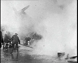 Bastogne: Allied Vehicles Burning on the Ground During