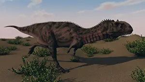 Carnotaurinae: Alluring Majungasaurus in swamp grassland