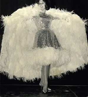 Fabulous: Alma Cogan, singer, in feathery costume