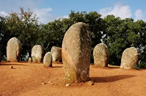 Megalithic: Almendres Cromlech. Megalithic complex. Neolithic. Near Evor