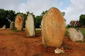 Megalithic: Almendres Cromlech. Megalithic complex. Neolithic. Near Evor