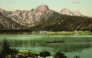 Grunau: Almsee near Grunau (Upper Austria). In the foreground