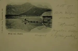 Boathouses: Almsee (Upper Austria). 1898. Collotype. Photograph