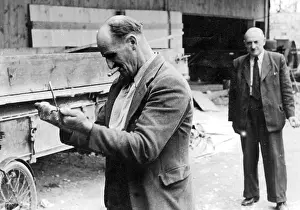 Divining: Alois Irlmaier with a divining rod