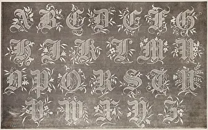 Typography: Alphabet for cambric handkerchiefs