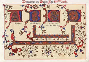 Moyen Age: Alphabet from the illuminated Bible of King John