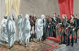 Diplomatic: Alphonse XII receiving the congratulations of the Moroccan e