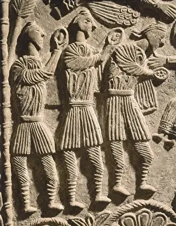 Fron: Altar of Duke Ratchis. 740s. Detail of the Adoration