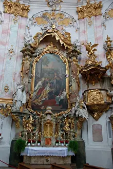 Ettal: Side altar, Ettal Monastery, Upper Bavaria, Germany