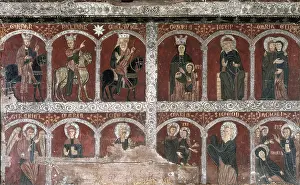 Visitation: Altar Frontal from Mosoll. 13th c. Tempera painting