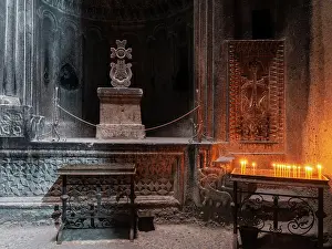 Goat: Altar, Proshyan chapel, Geghard monastery, Kotayk, Armenia