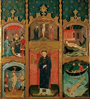 Altarpiece: Altarpiece of Saint Vicent. Gothic style. 14th-15th century