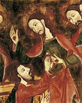 Retablo: Altarpiece of St. s.XIV. Left detail depicting