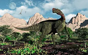 Iguanodont: An Altirhinus dinosaur in a Cretaceous environment