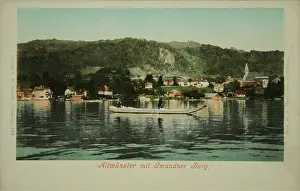 Altmunster: Altmunster with Gmundnerberg. View from the