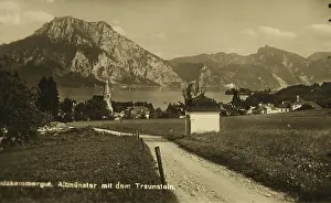 Wayside: Altmunster with Traunstein. View from a wayside