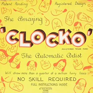 Stencil: The Amazing Clocko, the Automatic Artist, face stencil
