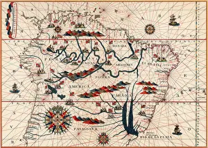 1582: Amazon and the River Plate. From a Spanish map