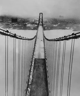Currently: Ambassador Bridge in Detroit, 1929