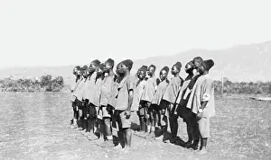 Ambulance: Ambulance team on parade, Bura Camp, Kenya, WW1