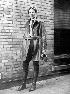 Newfoundland: Amelia Earhart, American pilot, in her flying clothes