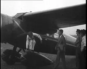 Earhart: Amelia Earhart Exiting Her Plane