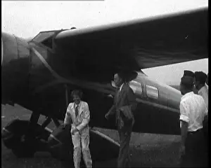 Earhart: Amelia Earhart Exiting Her Plane