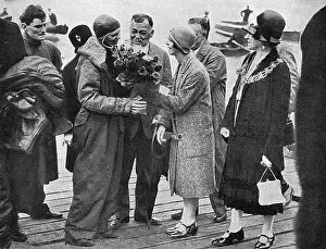Landed: Amelia Earhart Greeted at Southampton
