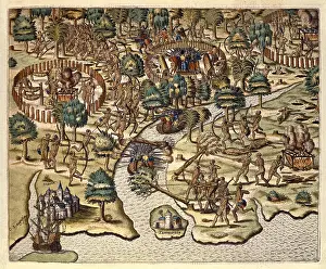 Pars: America Tertia Pars, 1562. Methods of Sieging