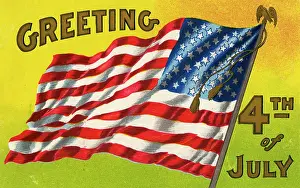 Independance: American 4th of July postcard