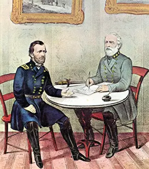 Currier: American Civil War: Generals Grant (left) and