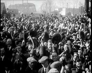 Clemenceau: American Crowds Waving and Listening To Former