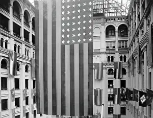 Proudly: The American Flag proudly hanging in the Old Post