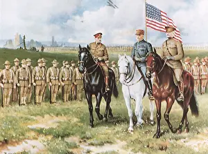 Combats: American Generals Foch, Pershing and Haig