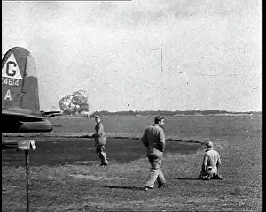 Unsuccessful: American Ground Crew Watching Liberator Bomber