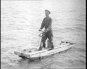Contraption: American Inventor Operating A Raft Contraption