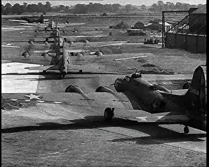 Taxiing: American Liberator Bombers Taxiing For Take