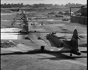 Taxiing: American Liberator Bombers Taxiing For Take